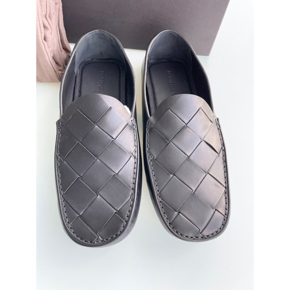 Bottega Veneta Mens 608763 Black Intrecciato Leather Douglas Driver US 7 Shoes main image 9